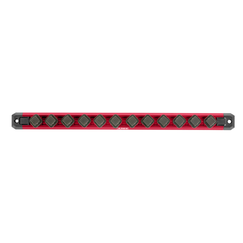 1/2-Inch Drive 15.5-Inch Red Twist Lock Magnetic Socket Rail