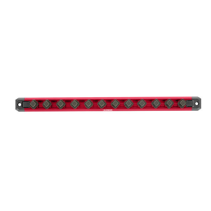 3-Piece 15.5-Inch Red Twist Lock Magnetic Socket Rail Set