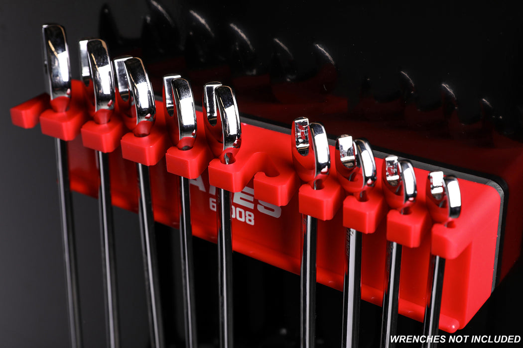 10-Piece Red Magnetic Wrench Organizer