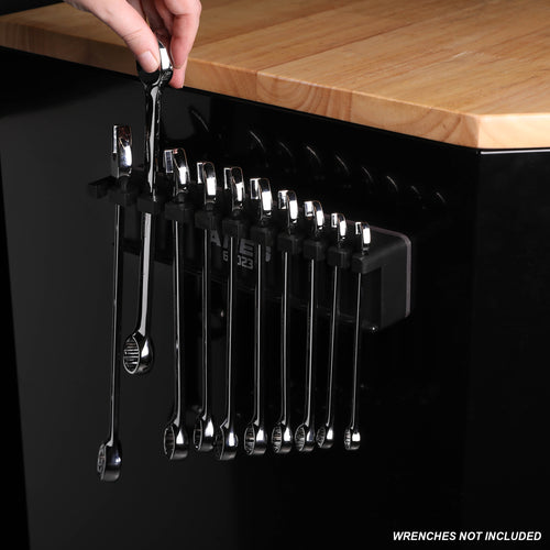 10-Piece Black Magnetic Wrench Organizer