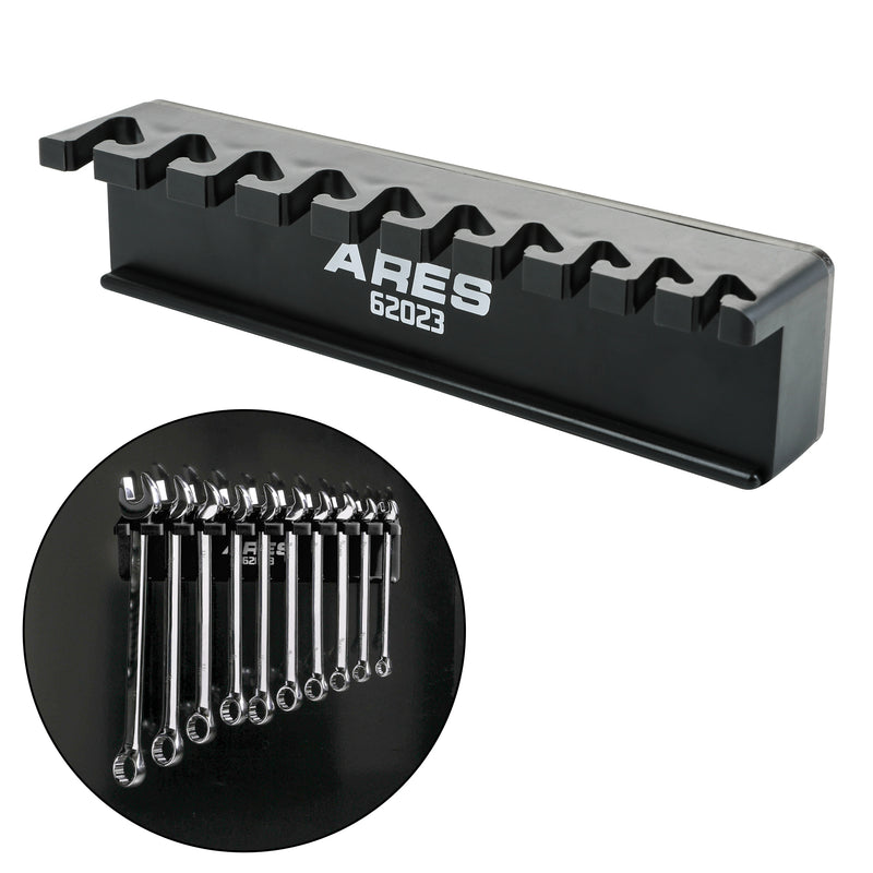 10-Piece Black Magnetic Wrench Organizer