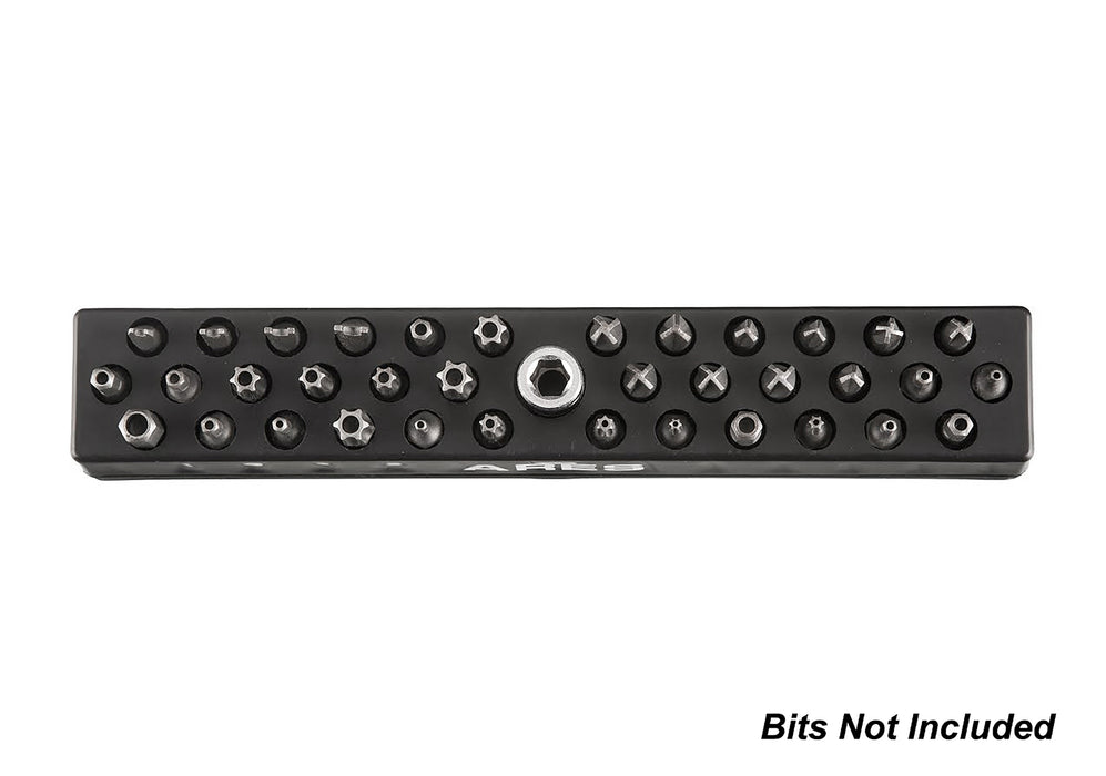 Black 37 Hole Hex Bit Organizer with Strong Magnetic Base