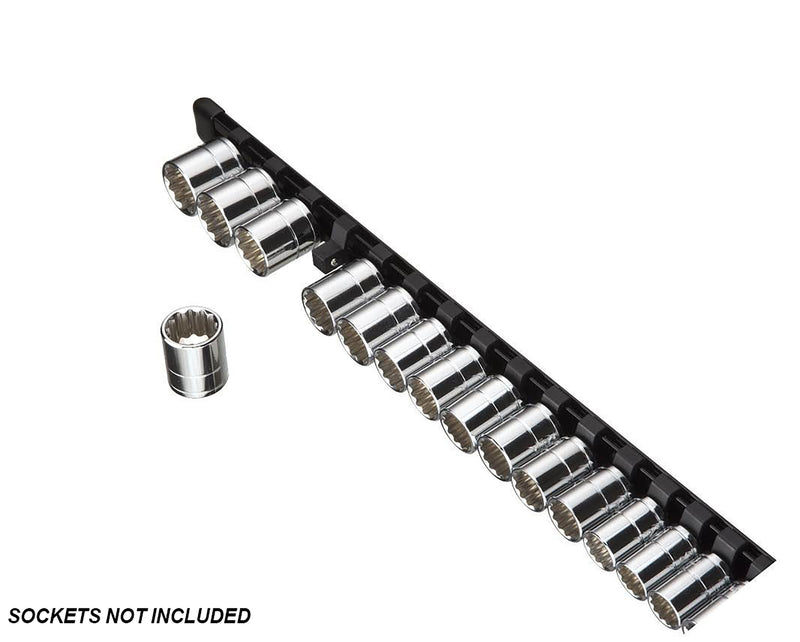 3/8" Black Aluminum Socket Rail