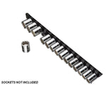 1/2" Black Aluminum Socket Rail