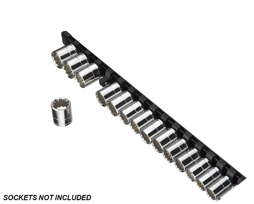 1/2" Black Aluminum Socket Rail