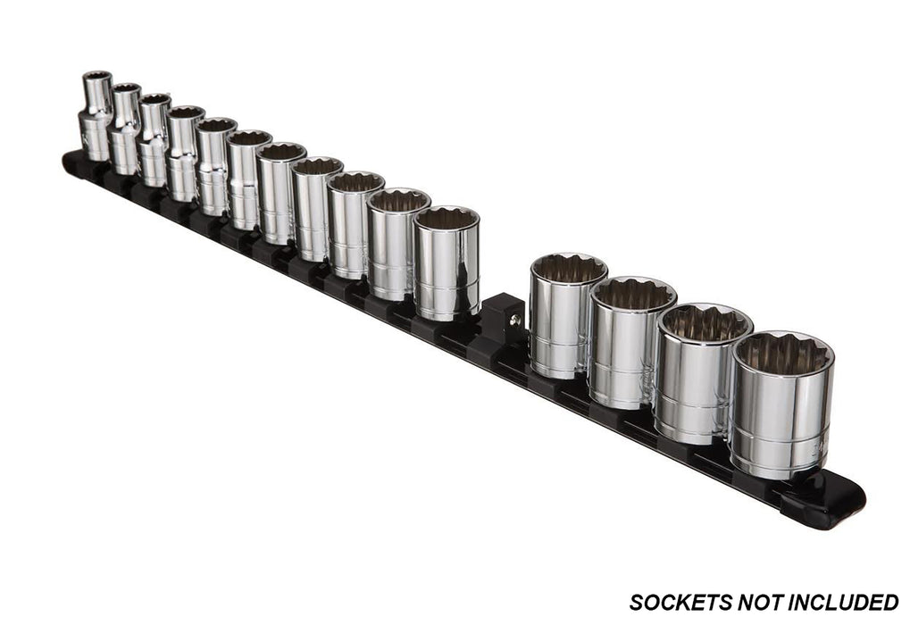 1/2" Black Aluminum Socket Rail