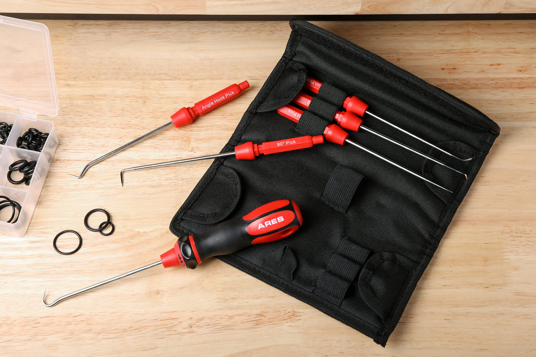 thumbnail image 2 of ARES 6-Piece Hook And Pick Set With Storage Pouch - Chrome Vanadium Steel 2 of 14