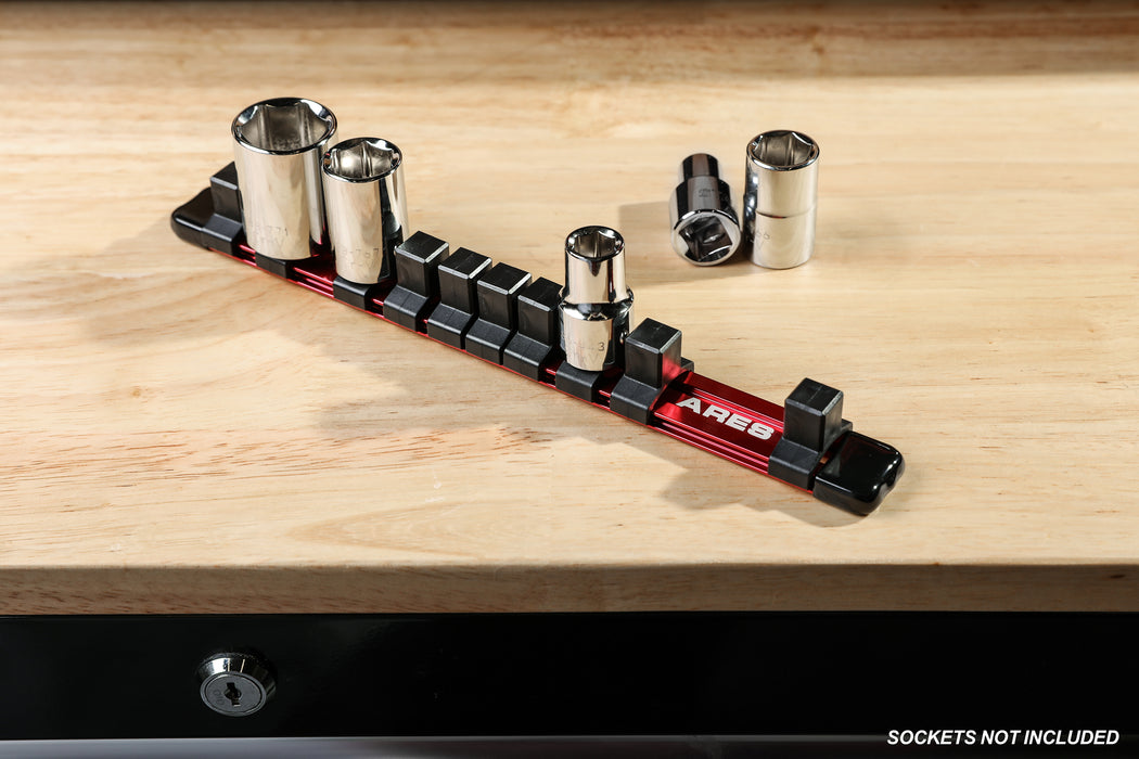 1/2" Drive Red 9.84" Socket Rail