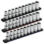3-Piece 1/2" Drive 9.84" Socket Rail Set