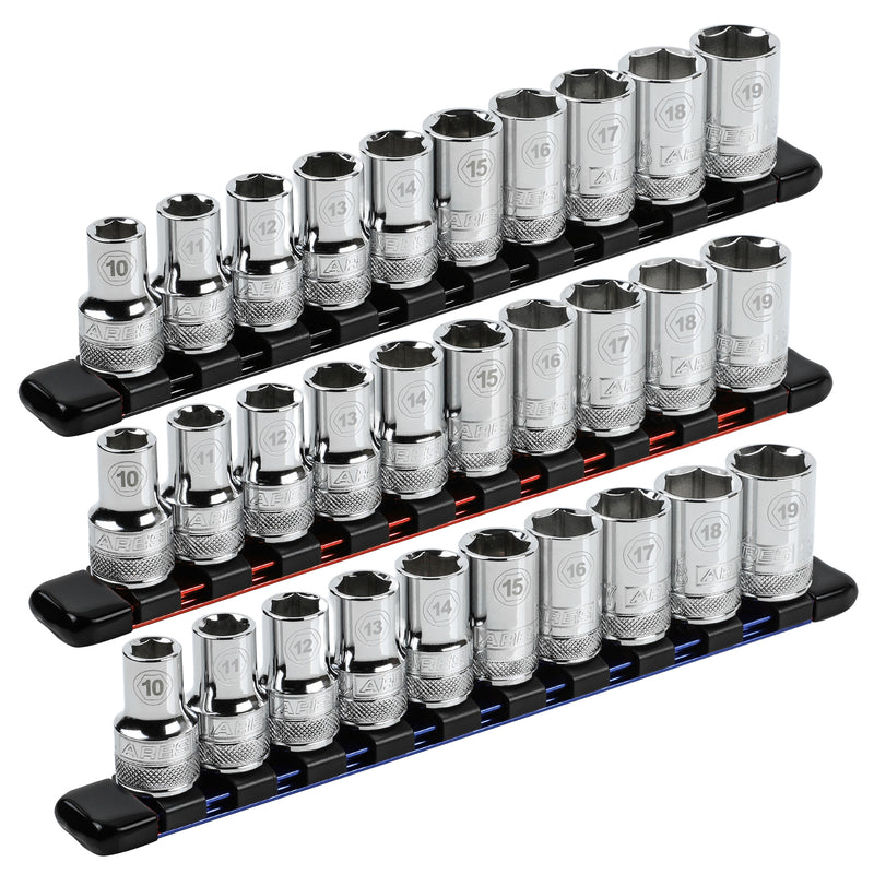 3-Piece 1/2" Drive 9.84" Socket Rail Set