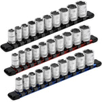 3-Piece 3/8" Drive 9.84" Socket Rail Set