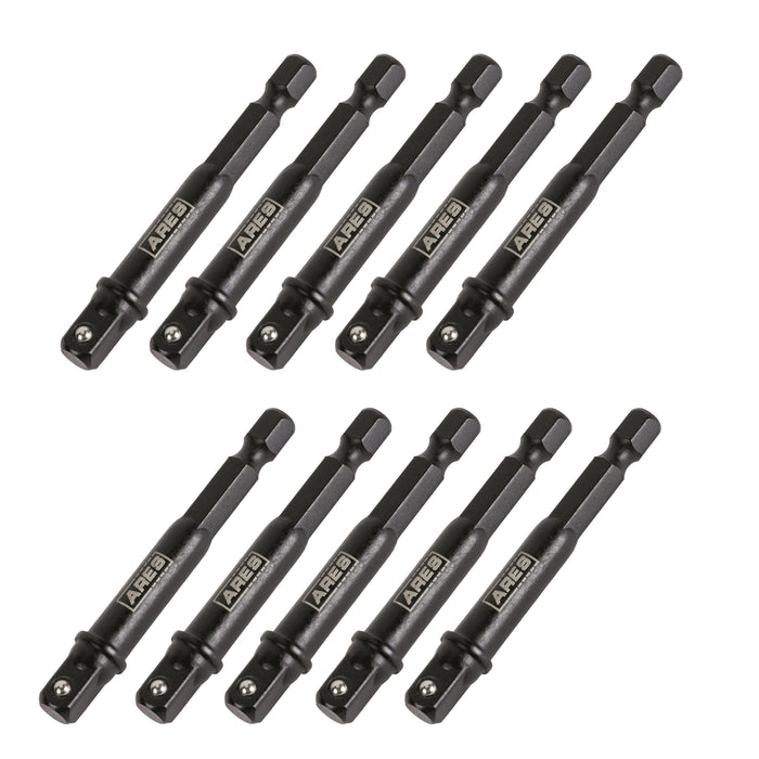 10-Piece 1/4-Inch Drive 3-Inch Impact Grade Socket Adapter Set