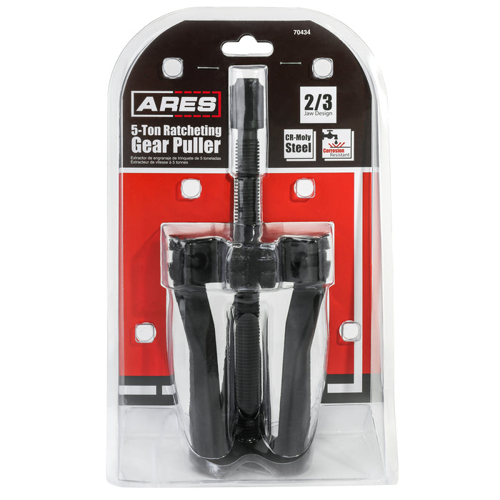 ARES 70434 - 2/3 Jaw 5-Ton Ratcheting Gear Puller