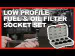 8-Piece 3/8-Inch Drive Low Profile Fuel and Oil Filter Socket Set