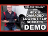 1/2-Inch Drive 6pc Standard Hex and Damaged Lug Nut Flip Socket Set