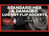 1/2-Inch Drive 6pc Standard Hex and Damaged Lug Nut Flip Socket Set