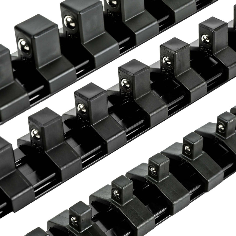 3-Piece Black 9.84-Inch Aluminum Socket Rail Set