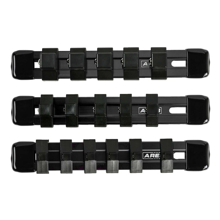 3-Piece Black 6-Inch Aluminum Socket Rail Set