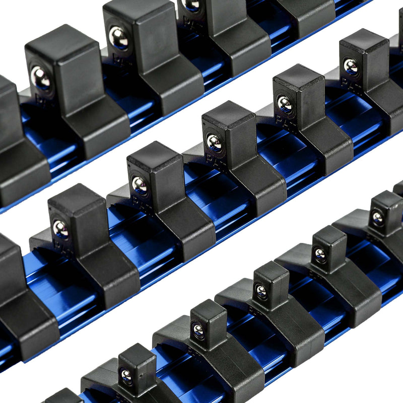 3-Piece Blue 9.84-Inch Aluminum Socket Rail Set