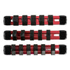 3-Piece Red 6-Inch Aluminum Socket Rail Set