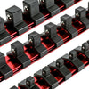 3-Piece Red 9.84-Inch Aluminum Socket Rail Set with Locking End Caps