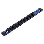 1/4-Inch Drive Blue 9.84-Inch Socket Rail with Locking End Caps