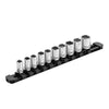 1/4-Inch Drive Black 9.84-Inch Socket Rail with Locking End Caps