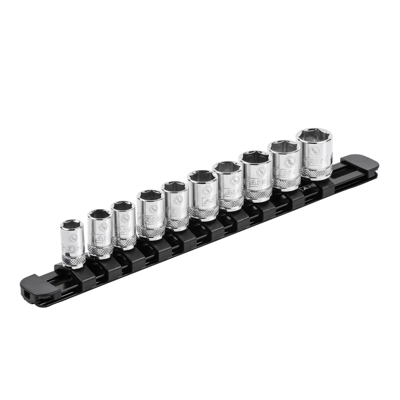 1/4-Inch Drive Black 9.84-Inch Socket Rail with Locking End Caps