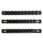 3-Piece Black 9.84-Inch Aluminum Socket Rail Set with Locking End Caps