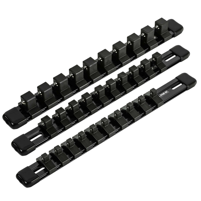 3-Piece Black 9.84-Inch Aluminum Socket Rail Set