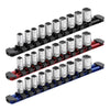 3-Piece 1/4-Inch Drive 9.84-Inch Aluminum Socket Rail Set with Locking End Caps