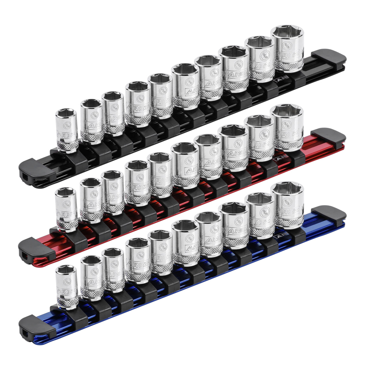 arc　3つセット ARES 60099 - 3-Piece 1/4-Inch Drive 9.84-Inch Aluminum Socket Rail