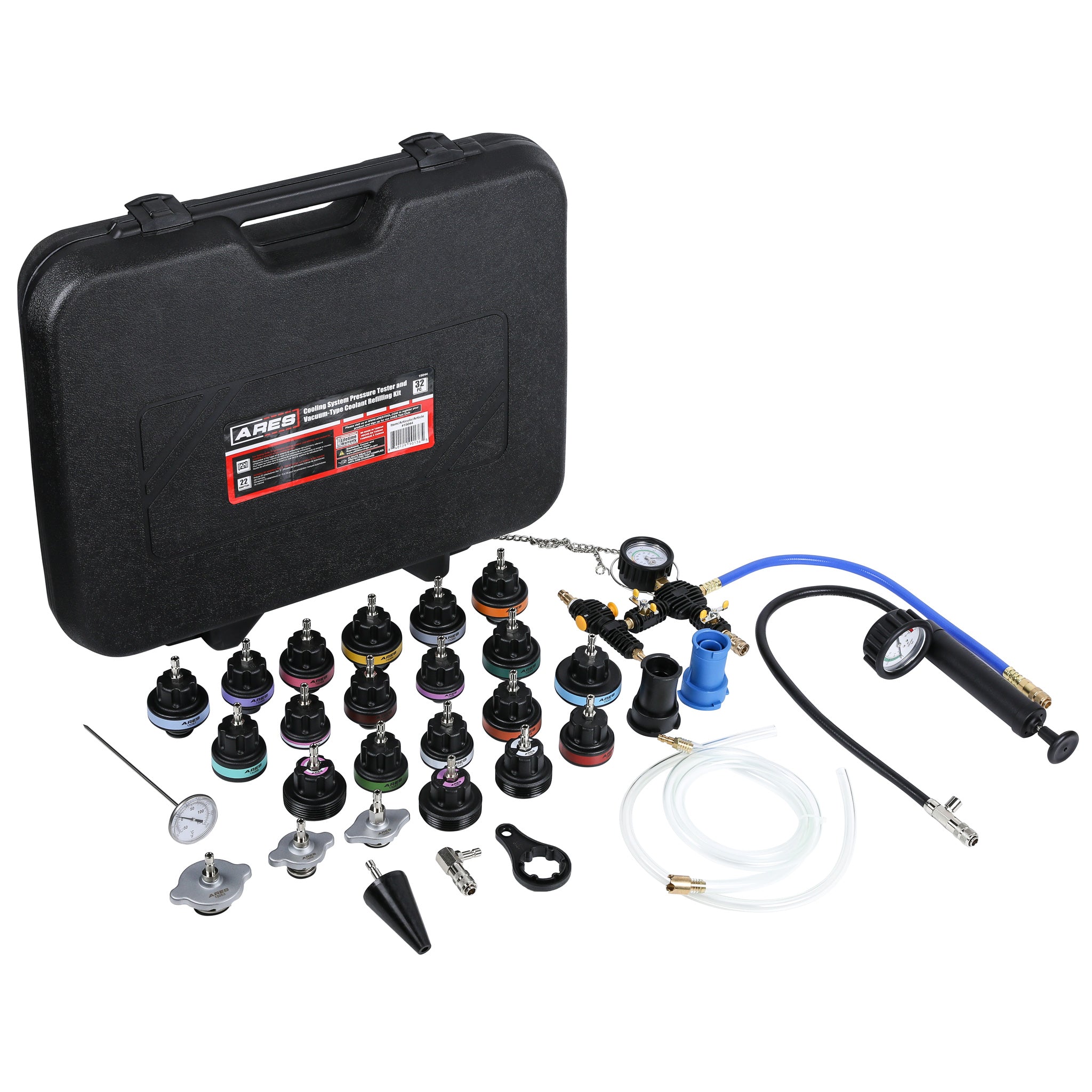 22 Piece Cooling System Pressure Tool Kit - Service and Leak