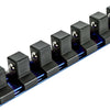 1/2-Inch Drive Blue 9.84-Inch Socket Rail with Locking End Caps