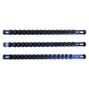 3-Piece Blue 17-Inch Aluminum Socket Rail Set with Locking End Caps