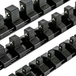 3-Piece Black 9.84-Inch Aluminum Socket Rail Set with Locking End Caps