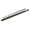 1/4-Inch Drive Green 17-Inch Socket Rail with Locking End Caps