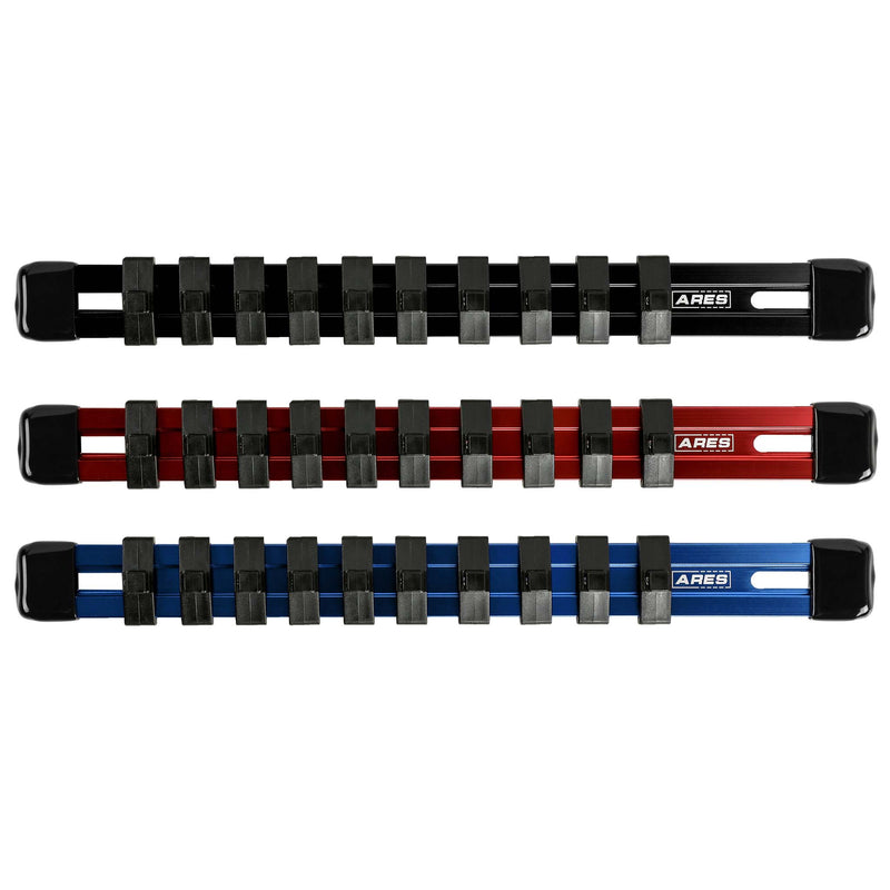 3-Piece 1/4-Inch Drive 9.84-Inch Aluminum Socket Rail Set