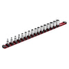 1/4-Inch Drive Red 17-Inch Socket Rail with Locking End Caps
