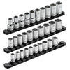3-Piece Black 9.84-Inch Aluminum Socket Rail Set with Locking End Caps