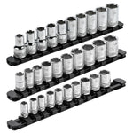 3-Piece Black 9.84-Inch Aluminum Socket Rail Set with Locking End Caps