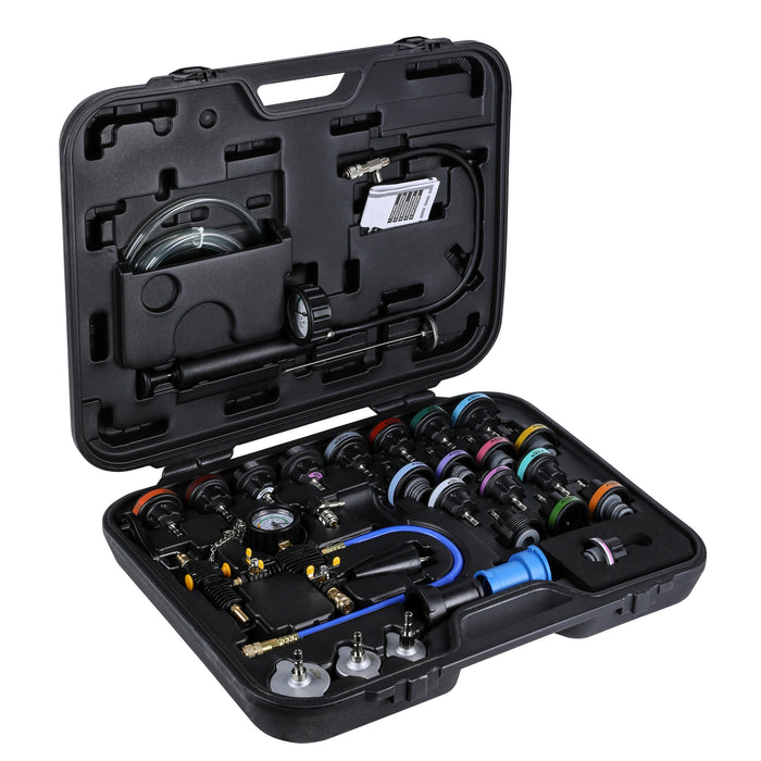 32-Piece Cooling System Leakage Tester and Vacuum Refill Kit