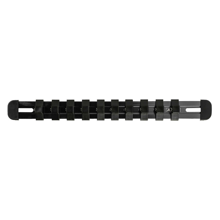 ARES 60100 - Riel para dados de 9,84 pulgadas con tapas de bloqueo y accionamiento de 3/8 pulgadas, color negro