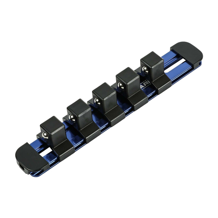 1/2-Inch Drive Blue 6-Inch Socket Rail with Locking End Caps