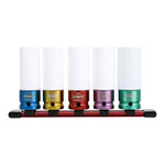 5-Piece 1/2-Inch Drive Non-Marring Impact Colored Lug Nut Socket Set