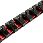 1/4-Inch Drive Red 9.84-Inch Socket Rail with Locking End Caps