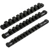 3-Piece Black 9.84-Inch Aluminum Socket Rail Set with Locking End Caps