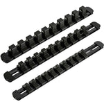 3-Piece Black 9.84-Inch Aluminum Socket Rail Set with Locking End Caps