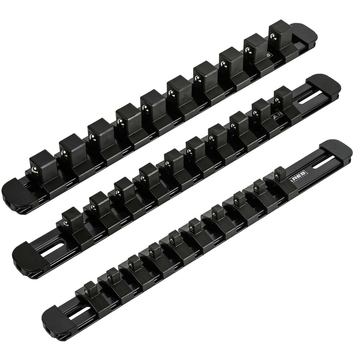 ARES 60108 - 3-Piece Black 9.84-Inch Aluminum Socket Rail Set with Locking End Caps