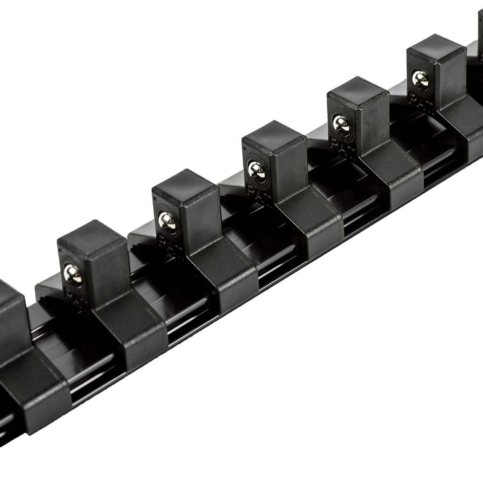 3-Piece Black 17-Inch Aluminum Socket Rail Set with Locking End Caps